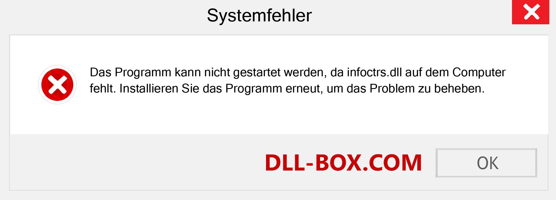 infoctrs.dll-Datei fehlt?. Download für Windows 7, 8, 10 - Fix infoctrs dll Missing Error unter Windows, Fotos, Bildern