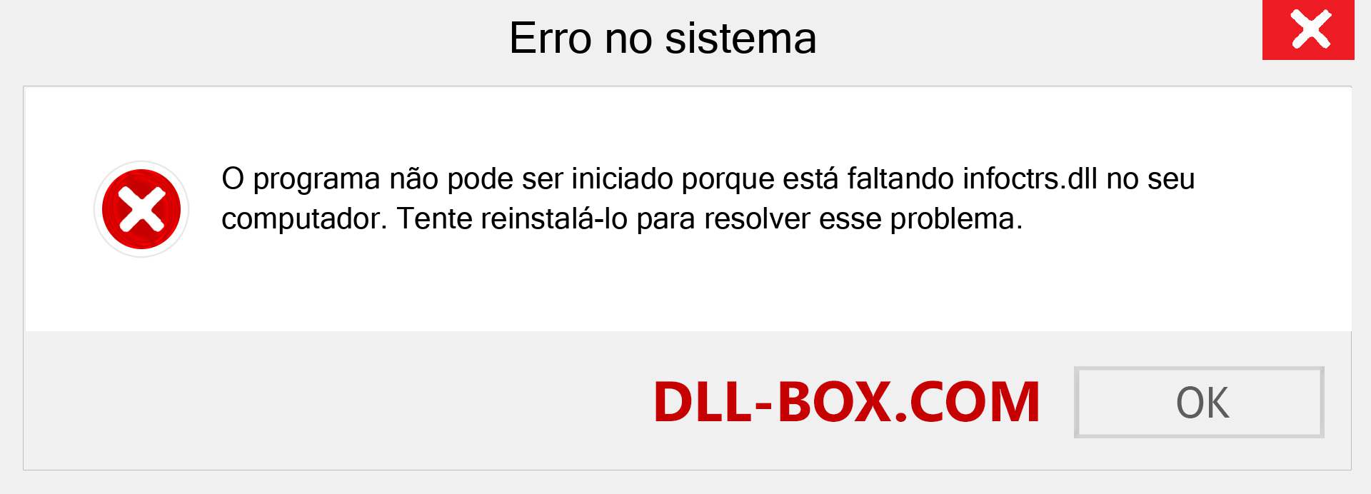 Arquivo infoctrs.dll ausente ?. Download para Windows 7, 8, 10 - Correção de erro ausente infoctrs dll no Windows, fotos, imagens